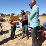 Hon Chamu Chiwanza hands over Starlink Kit, building materials, 100 bags of cement at Neuso Business Centre